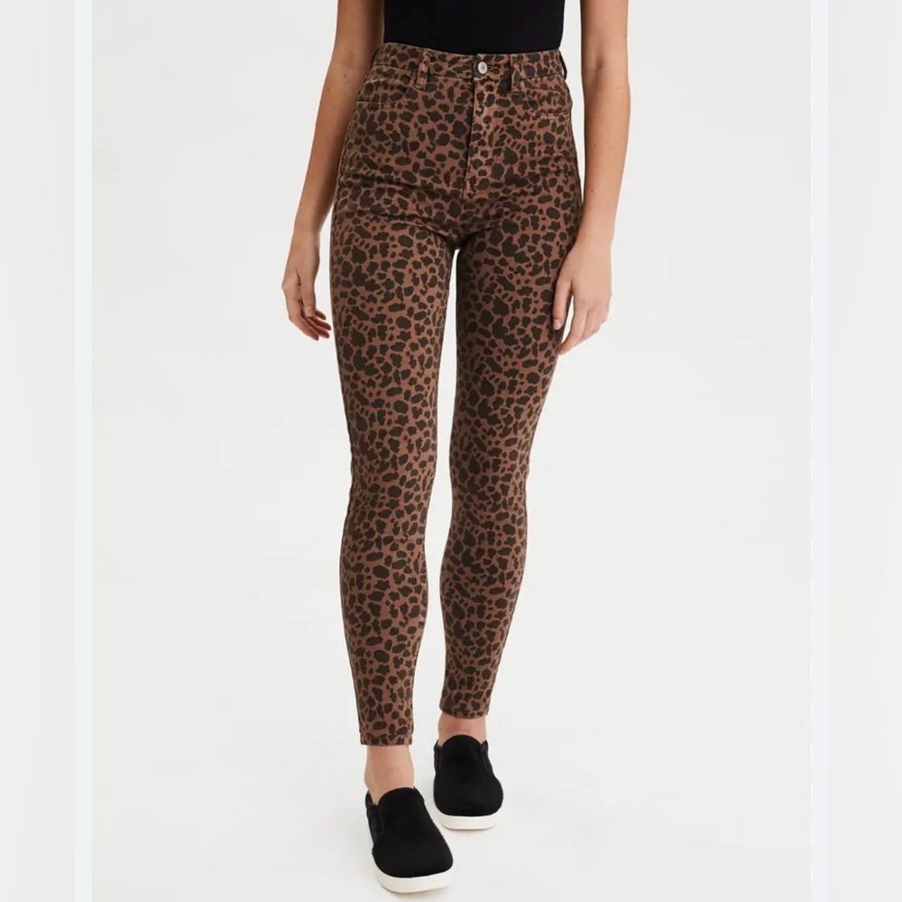 NOWT American Eagle Leopard Curvy Super Hi-Rise Jegging Women's Size 0R